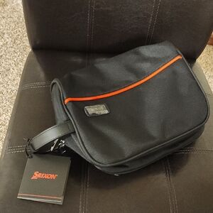 Black and Red Toiletry Bag Sleek Design Durable Material